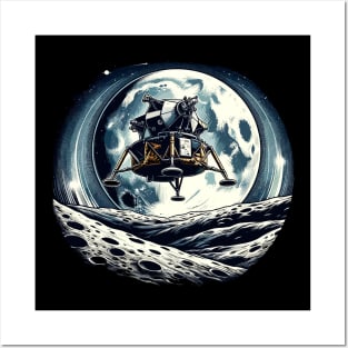 Lunar Landing Legacy - Apollo Module on the Moon Posters and Art